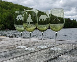 Life is Better by the Lake Wine Glass Set of Four