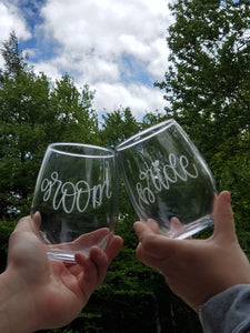 Groom Stemless Wine Glass