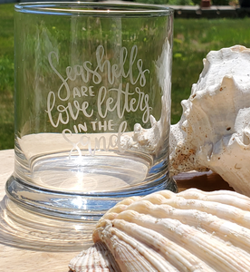 Seashells Are Love Letters in the Sand Candle Holder