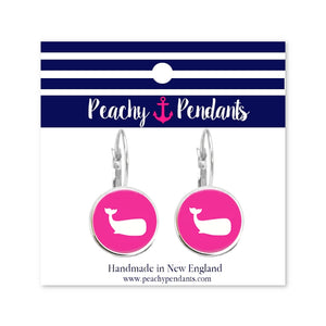 Hot Pink Whale Dangle Earrings
