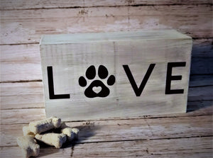 Love with a Pawprint Block