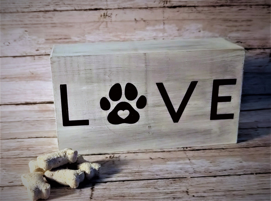 Love with a Pawprint Block