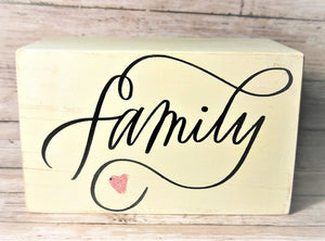 Wooden Distressed Family Block