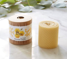 Load image into Gallery viewer, 3 Inch Hand Rolled Beeswax Pillar Candle
