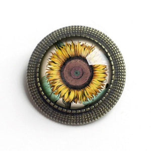 Sunflower Vintage Brooch