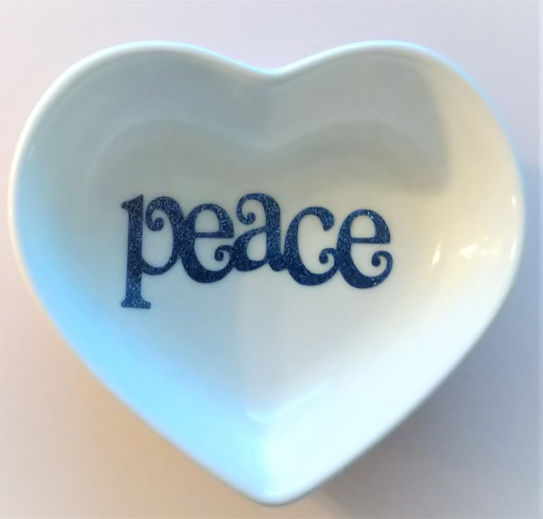 Heart Shaped Peace Trinket Dish