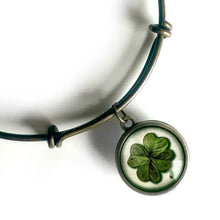 Load image into Gallery viewer, Shamrock or Four Leafed Clover Irish Bangle Bracelet
