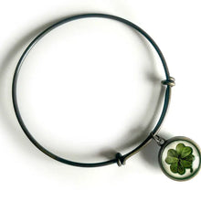 Load image into Gallery viewer, Shamrock or Four Leafed Clover Irish Bangle Bracelet
