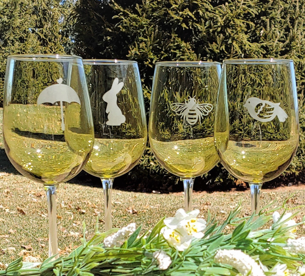 Spring is in the Air Wine Glasses